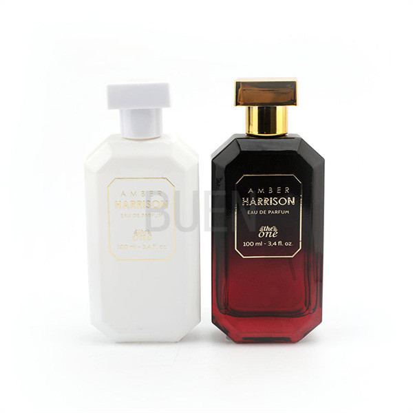 100ml Empty Perfume Bottles Red Black Gradient Spray Color With Crimp Neck